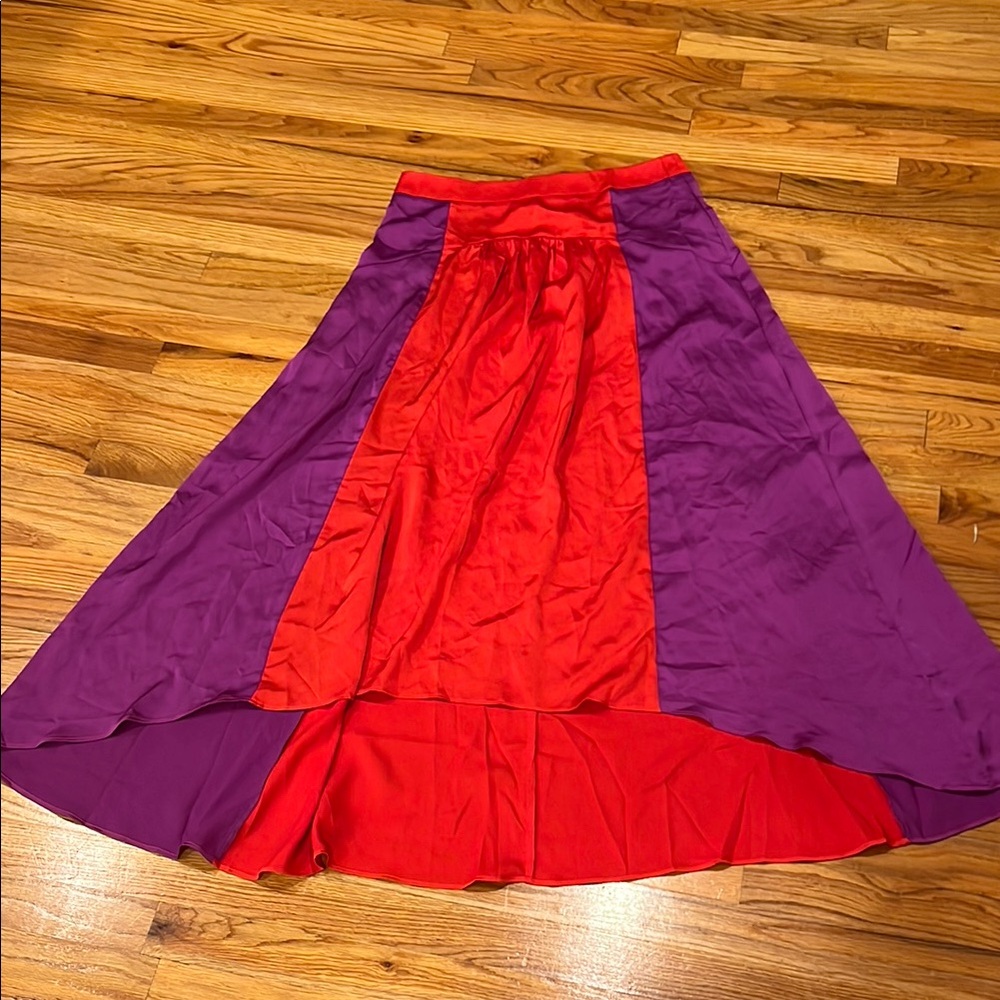 Red and Purple High Low Skirt